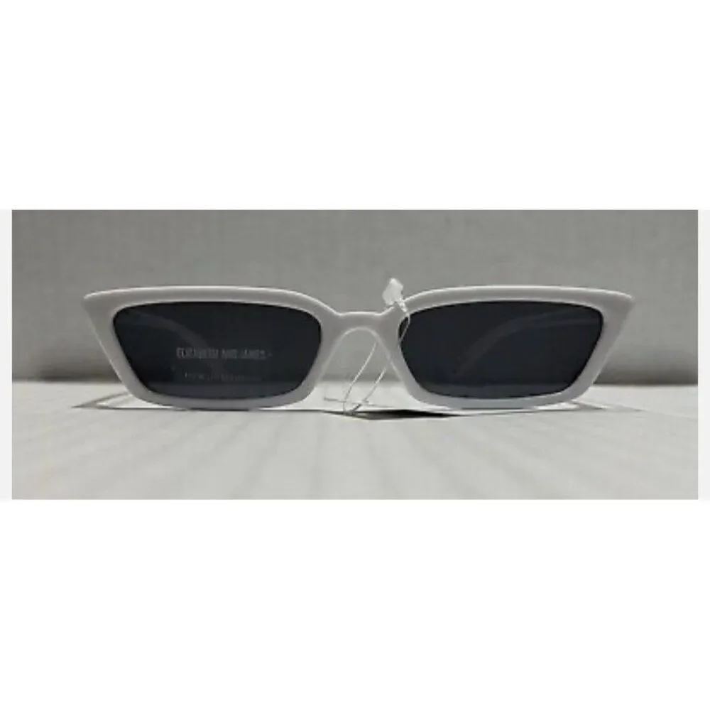 elizabeth and james white Small Rectangle frame black lens sunglasses wg01su03